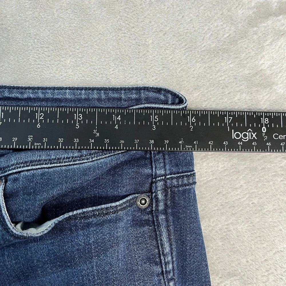J. Jill Authentic Fit Slim Ankle Jeans Womens 10 Blue Floral Embroidered Denim